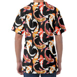 Watercolor Koi Carp Fish Pattern Print Men's Velvet T-Shirt