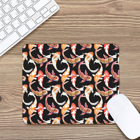 Watercolor Koi Carp Fish Pattern Print Mouse Pad