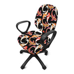 Watercolor Koi Carp Fish Pattern Print Office Chair Cover