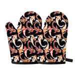 Watercolor Koi Carp Fish Pattern Print Oven Mitts