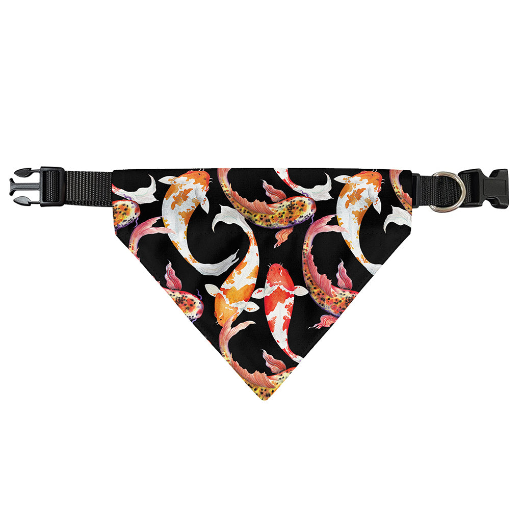 Watercolor Koi Carp Fish Pattern Print Over The Collar Dog Bandana