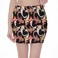 Watercolor Koi Carp Fish Pattern Print Pencil Mini Skirt