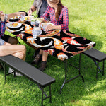 Watercolor Koi Carp Fish Pattern Print Picnic Table Cover