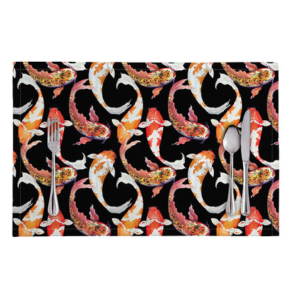 Watercolor Koi Carp Fish Pattern Print Placemat