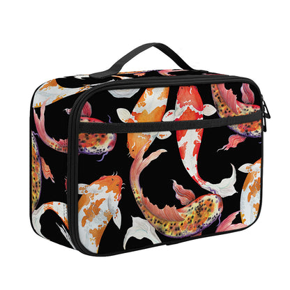 Watercolor Koi Carp Fish Pattern Print Portable Lunch Bag
