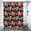 Watercolor Koi Carp Fish Pattern Print Premium Shower Curtain