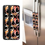 Watercolor Koi Carp Fish Pattern Print Refrigerator Handle Covers