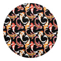 Watercolor Koi Carp Fish Pattern Print Round Blanket