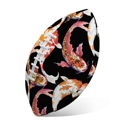 Watercolor Koi Carp Fish Pattern Print Rugby Ball