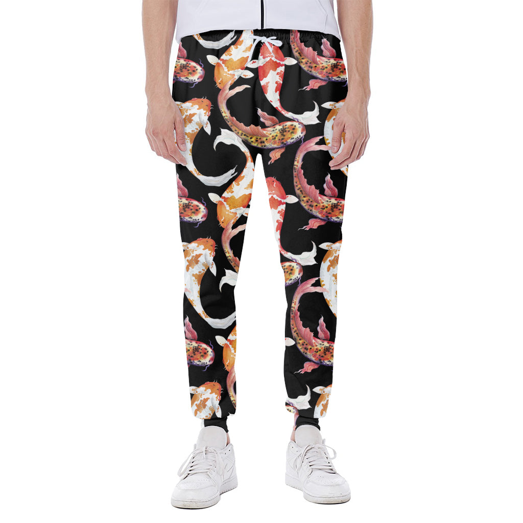 Watercolor Koi Carp Fish Pattern Print Scuba Joggers