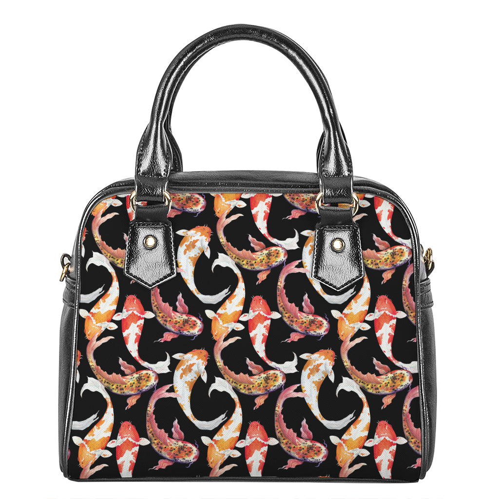 Watercolor Koi Carp Fish Pattern Print Shoulder Handbag