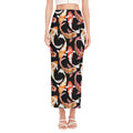 Watercolor Koi Carp Fish Pattern Print Side Slit Maxi Skirt