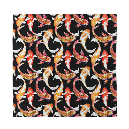 Watercolor Koi Carp Fish Pattern Print Silk Bandana