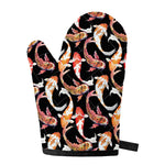 Watercolor Koi Carp Fish Pattern Print Single Oven Mitt