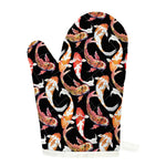 Watercolor Koi Carp Fish Pattern Print Single Oven Mitt