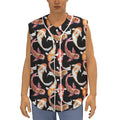 Watercolor Koi Carp Fish Pattern Print Sleeveless Baseball Jersey
