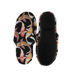 Watercolor Koi Carp Fish Pattern Print Slippers