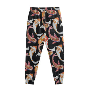 Watercolor Koi Carp Fish Pattern Print Sweatpants