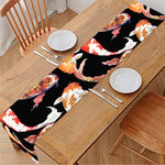 Watercolor Koi Carp Fish Pattern Print Table Runner