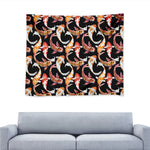 Watercolor Koi Carp Fish Pattern Print Tapestry