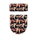 Watercolor Koi Carp Fish Pattern Print Toilet Lid And Tank Cover Set