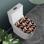 Watercolor Koi Carp Fish Pattern Print Toilet Lid Cover