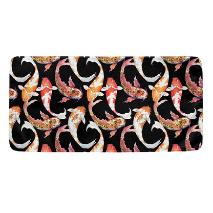 Watercolor Koi Carp Fish Pattern Print Towel
