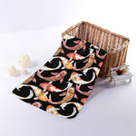Watercolor Koi Carp Fish Pattern Print Towel