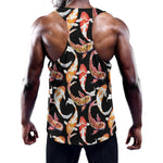 Watercolor Koi Carp Fish Pattern Print Training Tank Top