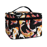 Watercolor Koi Carp Fish Pattern Print Travel Makeup Bag