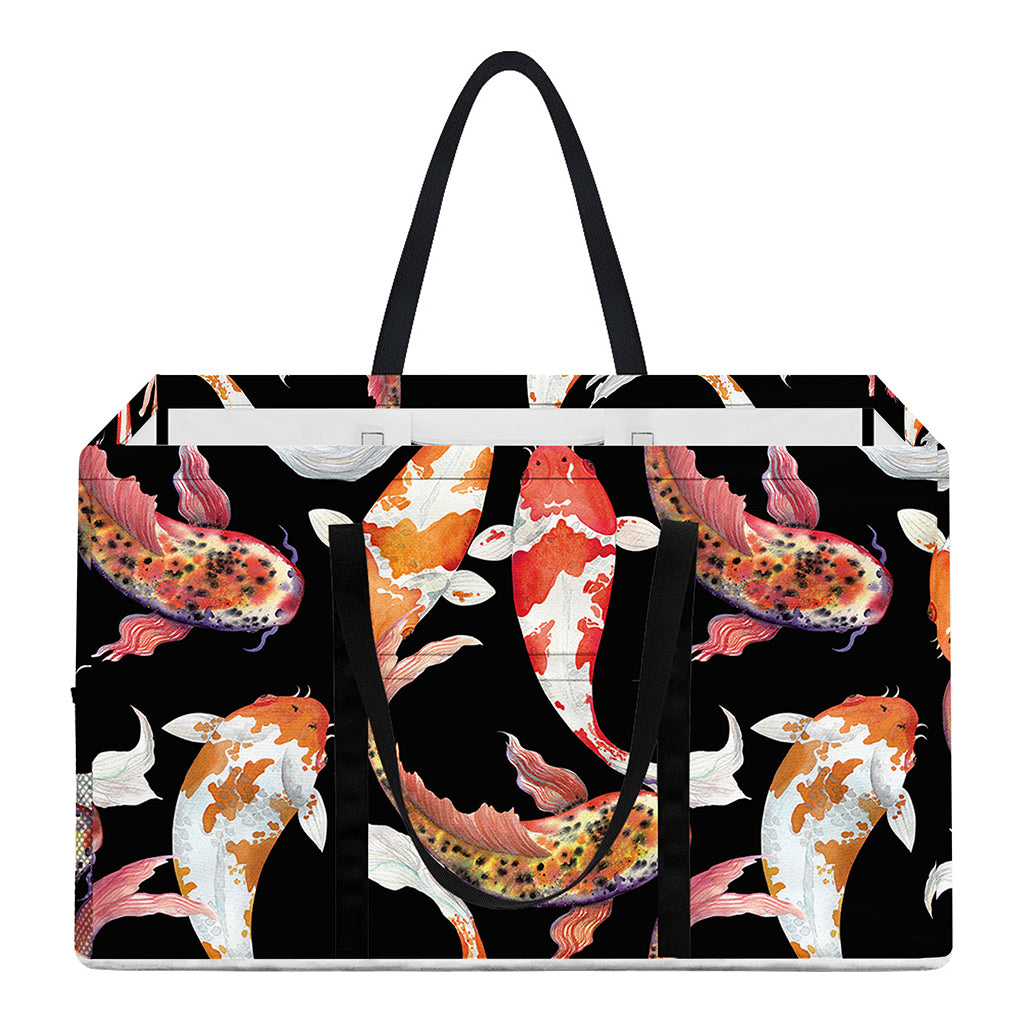 Watercolor Koi Carp Fish Pattern Print Utility Tote Bag