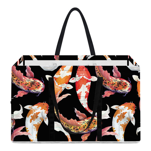 Watercolor Koi Carp Fish Pattern Print Utility Tote Bag