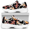 Watercolor Koi Carp Fish Pattern Print White Chunky Shoes