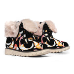Watercolor Koi Carp Fish Pattern Print Winter Boots