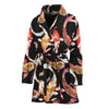 Watercolor Koi Carp Fish Pattern Print Women's Bathrobe