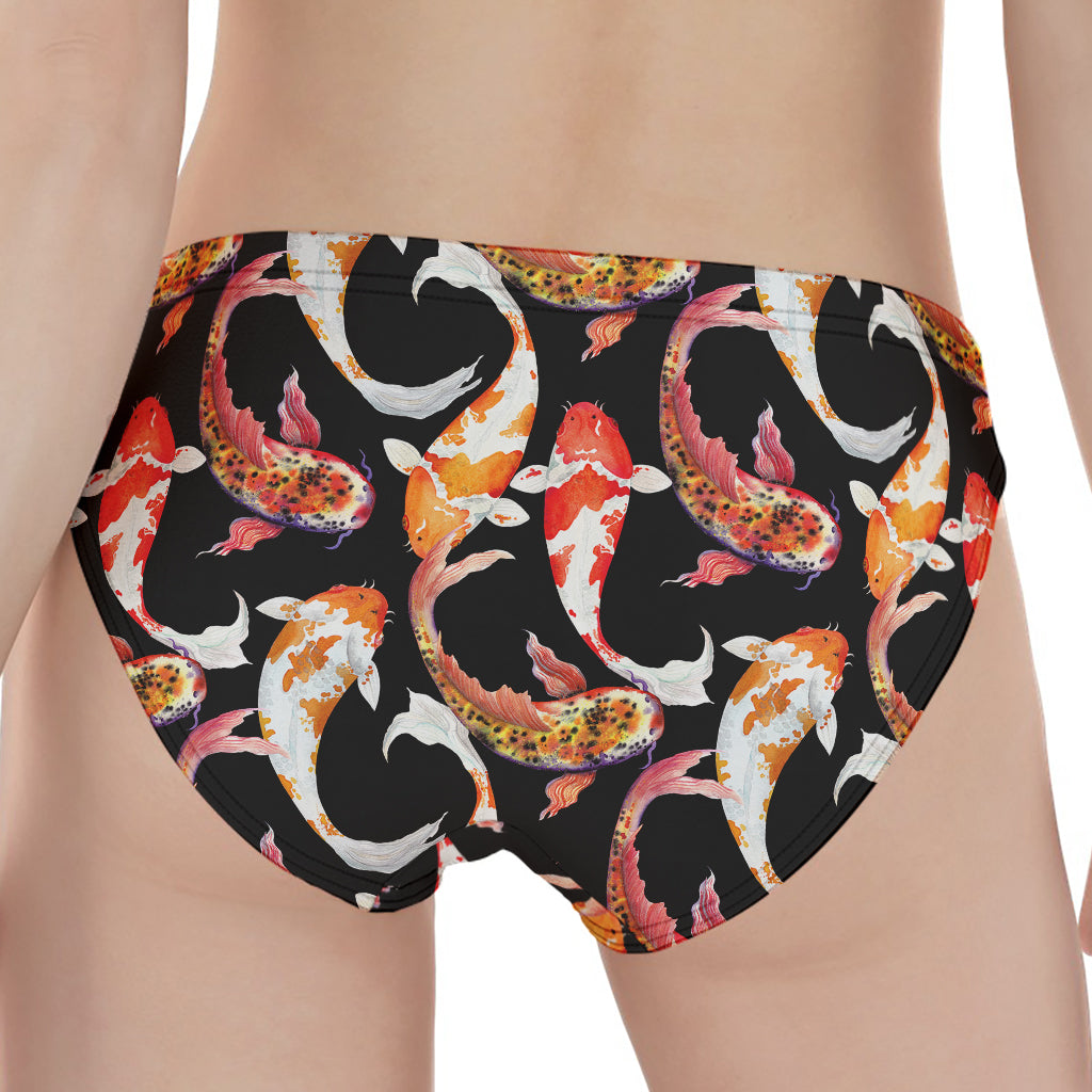 Watercolor Koi Carp Fish Pattern Print Women's Panties