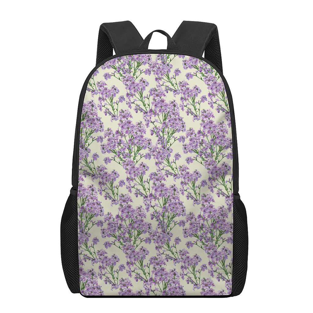 Watercolor Lavender Pattern Print 17 Inch Backpack