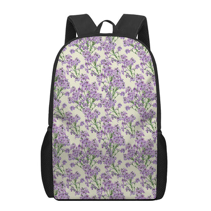 Watercolor Lavender Pattern Print 17 Inch Backpack