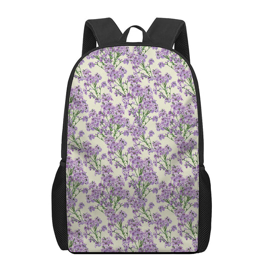 Watercolor Lavender Pattern Print 17 Inch Backpack