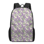 Watercolor Lavender Pattern Print 17 Inch Backpack