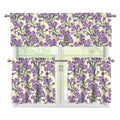 Watercolor Lavender Pattern Print 3 Piece Kitchen Curtains