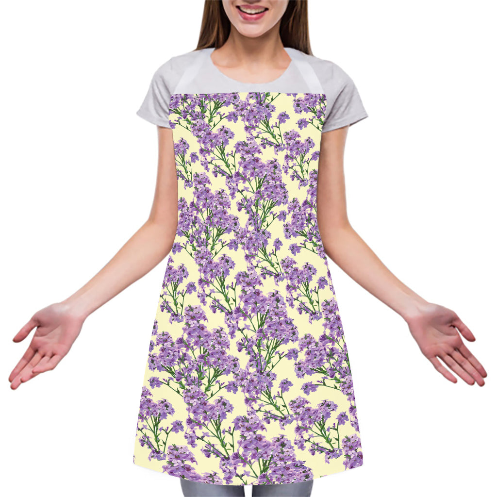 Watercolor Lavender Pattern Print Adjustable Apron