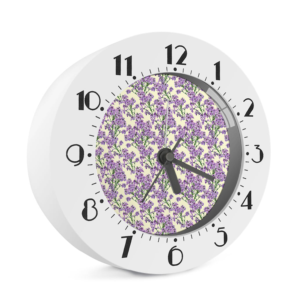 Watercolor Lavender Pattern Print Alarm Clock