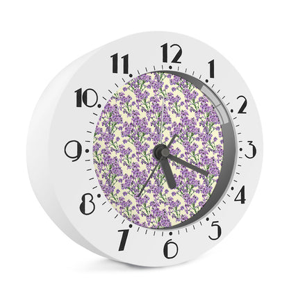Watercolor Lavender Pattern Print Alarm Clock