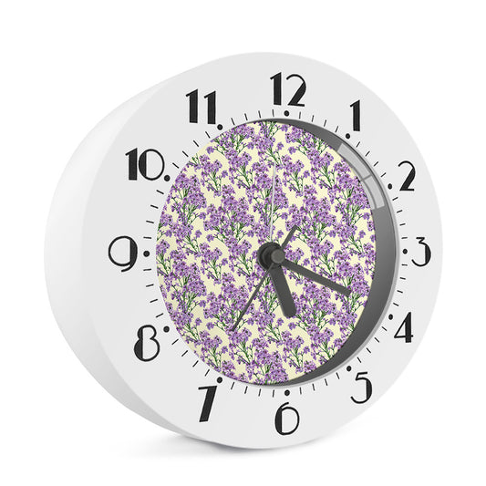 Watercolor Lavender Pattern Print Alarm Clock