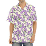 Watercolor Lavender Pattern Print Aloha Shirt
