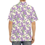 Watercolor Lavender Pattern Print Aloha Shirt