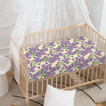 Watercolor Lavender Pattern Print Baby Crib Sheet