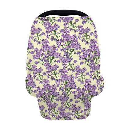 Watercolor Lavender Pattern Print Baby Seat Cover