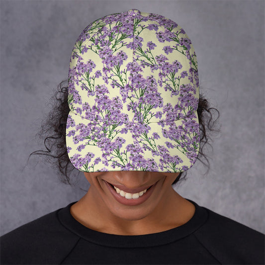 Watercolor Lavender Pattern Print Baseball Cap